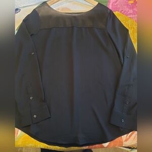 Ann Taylor Elegant Black Long Sleeve Blouse